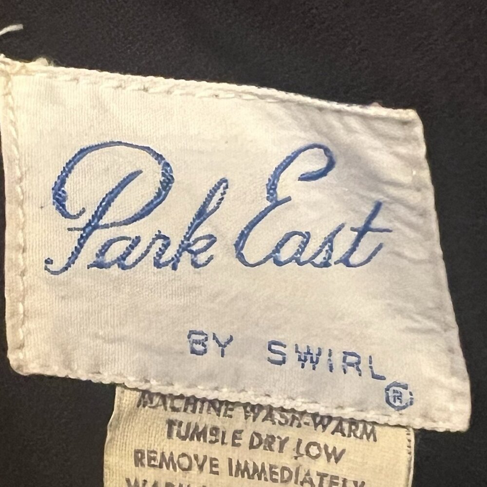 VTG Park East By Swirl Womens Size 14 Maxi Dress Black Top Rainbow Stripe Skirt - Picture 12 of 13